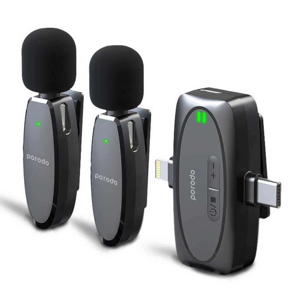 Porodo Dual Connector Lavalier Microphone